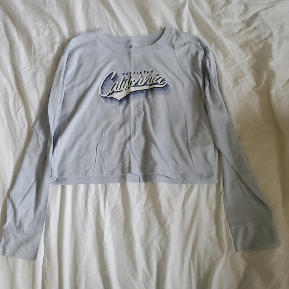 Hollister Sky Blue Graphic Long Sleeve Tee
